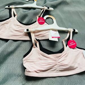2 sets Maidenform Sweet Nothings Girls Ruched Crop Seamless Bra